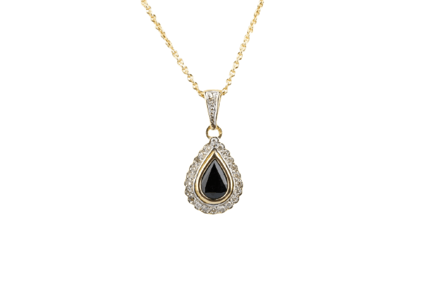 Collier Collier saphir poire et diamants en or jaune 18K 58 Facettes PDDSAOC629-107