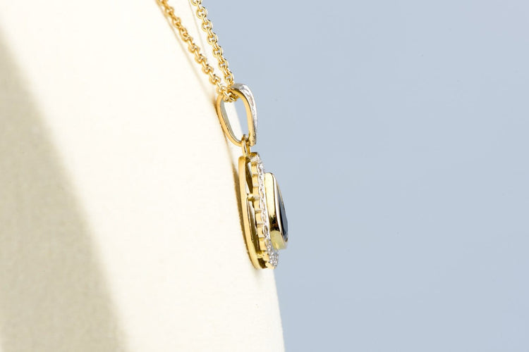 Collier Collier saphir poire et diamants en or jaune 18K 58 Facettes PDDSAOC629-107