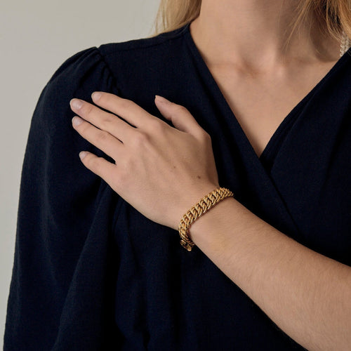Bracelet Bracelet maille américaine en or jaune 18k 58 Facettes BRMAMERICAINE12