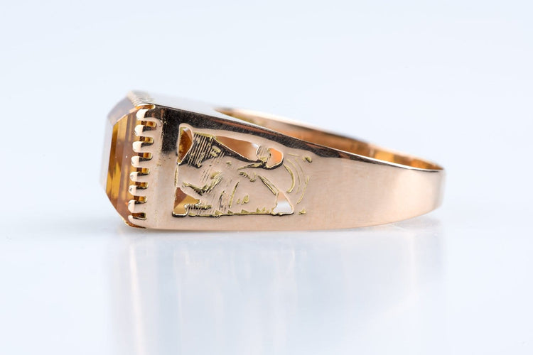 Bague 61 Bague citrine en or rose 18K 58 Facettes BGCITOC720-107