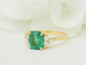 Bague 56 Bague émeraude 2 ct en or jaune 18 kt et diamants 58 Facettes F5069
