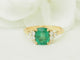 Bague 56 Bague émeraude 2 ct en or jaune 18 kt et diamants 58 Facettes F5069