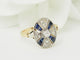 Bague 55 Bague Art déco en or jaune, platine, saphirs et diamants 58 Facettes 33770
