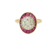 Bague 55 Art Nouveau - Bague en or jaune, platine, rubis et diamants 58 Facettes 33770