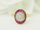 Bague 55 Art Nouveau - Bague en or jaune, platine, rubis et diamants 58 Facettes 33770