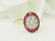 Bague 55 Art Nouveau - Bague en or jaune, platine, rubis et diamants 58 Facettes 33770
