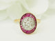 Bague 55 Art Nouveau - Bague en or jaune, platine, rubis et diamants 58 Facettes 33770