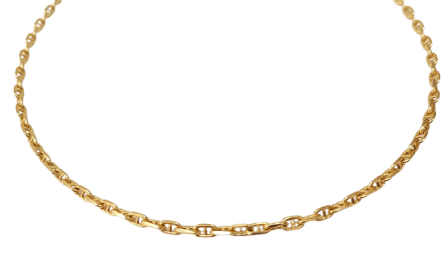 Collier Chaîne maille forçat marine 50 cm en or jaune 58 Facettes Ch.marin-2043