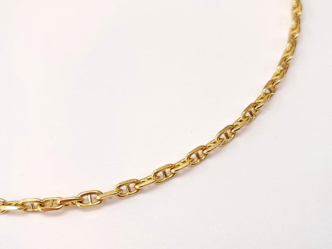 Collier Chaîne maille forçat marine 50 cm en or jaune 58 Facettes Ch.marin-2043