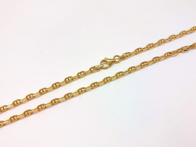 Collier Chaîne maille forçat marine 50 cm en or jaune 58 Facettes Ch.marin-2043