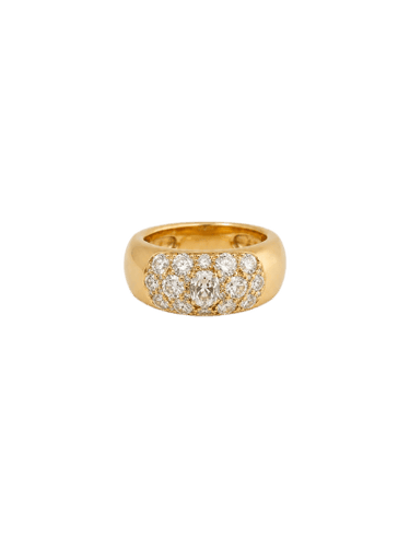 Bague 51 Bague jonc en or jaune 18K et diamants taille ancienne 58 Facettes LP1900/IUNB