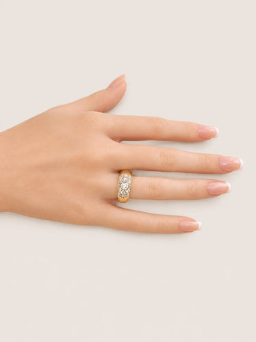 Bague 51 Bague jonc en or jaune 18K et diamants taille ancienne 58 Facettes LP1900/IUNB