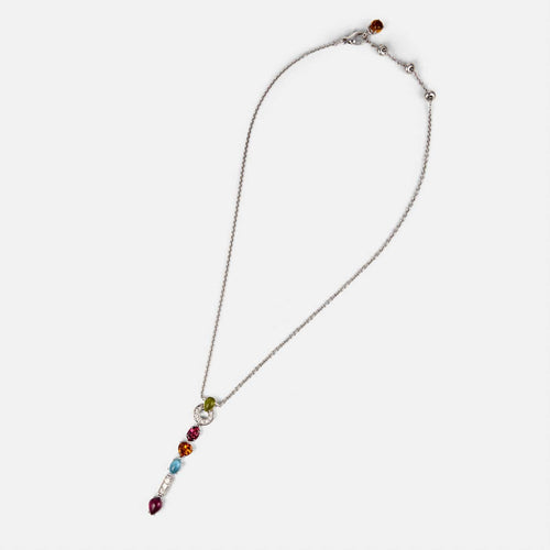 Collier BVLGARI Allegra - Collier en or blanc, diamants et pierres de couleur 58 Facettes 291