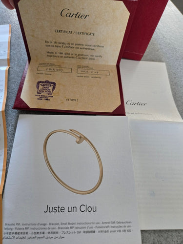 Bracelet Cartier Juste un Clou - Bracelet petit modèle en or rose et diamants 58 Facettes Jnci43