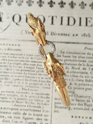 Bracelet Bracelet têtes de béliers en or jaune 18K et diamants 58 Facettes 267