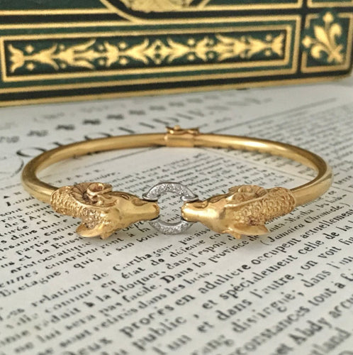 Bracelet Bracelet têtes de béliers en or jaune 18K et diamants 58 Facettes 267