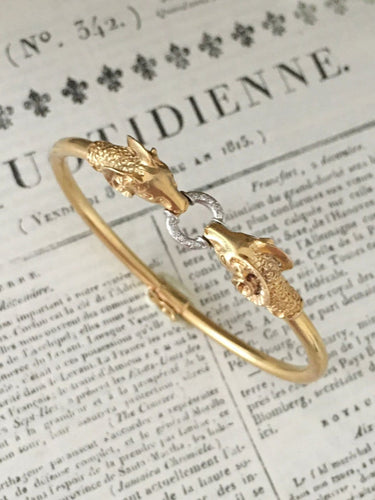 Bracelet Bracelet têtes de béliers en or jaune 18K et diamants 58 Facettes 267