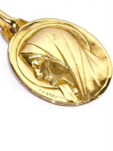 Pendentif Lasserre - Médaille religieuse Vierge en or rose 58 Facettes id: 1763678