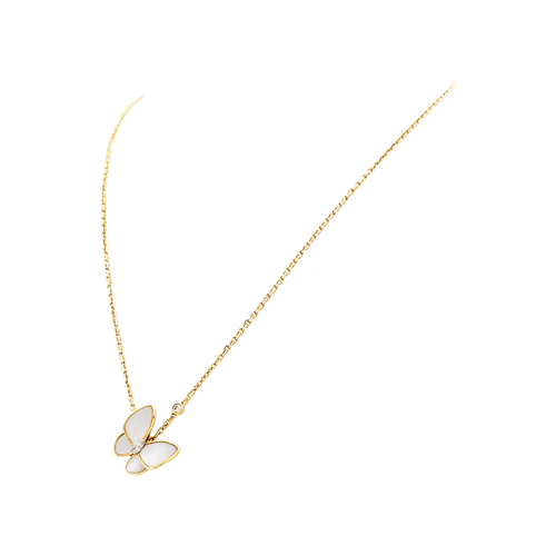 Collier Van Cleef & Arpels Deux Papillons - Collier en or rose, nacre et diamants 58 Facettes 35687
