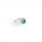 Bague 53 Bague en or blanc 18 carats, émeraude colombienne 1,28 ct et diamants 58 Facettes E39