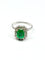 Bague 53 Bague en or blanc 18 carats, émeraude colombienne 1,28 ct et diamants 58 Facettes E39