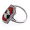 Bague 54 Art déco - Bague en platine, diamants, onyx et corail 58 Facettes AN613 P22 (05519)