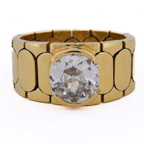 Bague 61 Bague vintage en or jaune 18 kt avec diamant 58 Facettes AN641 '(003119)