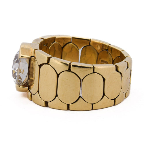 Bague 61 Bague vintage en or jaune 18 kt avec diamant 58 Facettes AN641 '(003119)