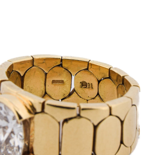 Bague 61 Bague vintage en or jaune 18 kt avec diamant 58 Facettes AN641 '(003119)
