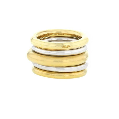 Bague 54 Pomellato 5 Fedi - Bague en or blanc et or jaune 58 Facettes 326A24