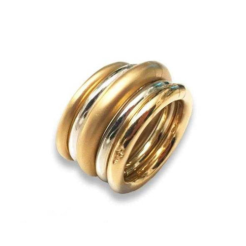 Bague 54 Pomellato 5 Fedi - Bague en or blanc et or jaune 58 Facettes 326A24