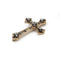 Broche Broche croix en or rose, argent et diamants 58 Facettes 260130R