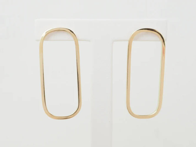 Boucles d'oreilles Boucles d’oreilles rectangulaires allongées en or jaune 58 Facettes 33730