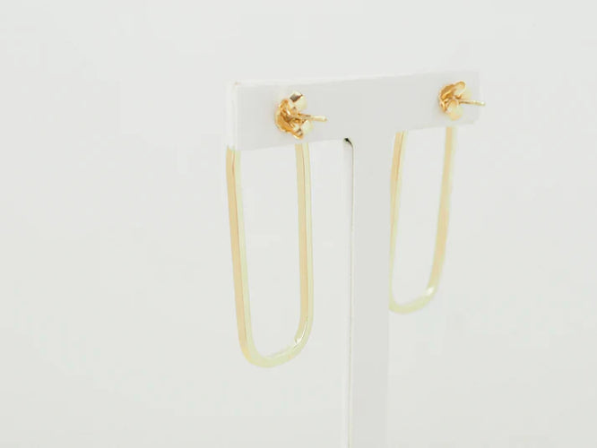 Boucles d'oreilles Boucles d’oreilles rectangulaires allongées en or jaune 58 Facettes 33730