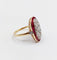 Bague 53 Bague cible Art déco en or 18k, platine, diamants et rubis 58 Facettes A07265