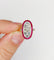 Bague 53 Bague cible Art déco en or 18k, platine, diamants et rubis 58 Facettes A07265