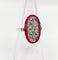 Bague 53 Bague cible Art déco en or 18k, platine, diamants et rubis 58 Facettes A07265