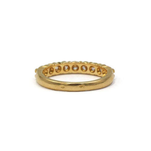 Bague 56 Demi-alliance - Bague en or jaune et diamants 58 Facettes 260132R