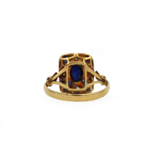 Bague 54 Art Déco - Bague en or jaune, platine, saphirs et diamants 58 Facettes 260136R