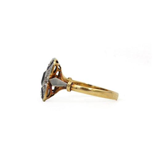 Bague 54 Art Déco - Bague en or jaune, platine, saphirs et diamants 58 Facettes 260136R