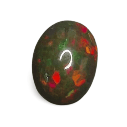Montre Opale Noire d’Éthiopie "Feux Néon" — 5,77 cts 58 Facettes #26-016-OPNRCB