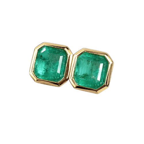 Boucles d'oreilles AITCHES - Boucles d’oreilles Asscher en or 18K et émeraudes 58 Facettes GER1051YG