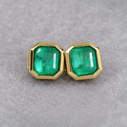 Boucles d'oreilles AITCHES - Boucles d’oreilles Asscher en or 18K et émeraudes 58 Facettes GER1051YG