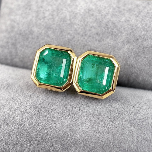 Boucles d'oreilles AITCHES - Boucles d’oreilles Asscher en or 18K et émeraudes 58 Facettes GER1051YG
