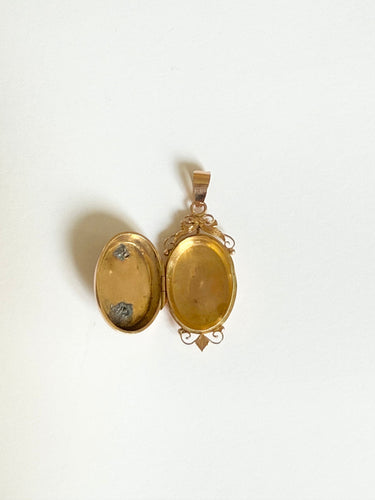 Pendentif Belle Époque - Pendentif porte-souvenir en or rose et perles 58 Facettes