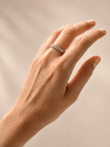 Bague 60 Alliance américaine - Bague en or blanc et diamants 58 Facettes