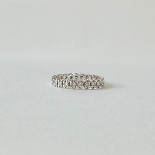 Bague 60 Alliance américaine - Bague en or blanc et diamants 58 Facettes