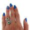 Bague 53 Bague contrarié en or blanc, émeraudes et diamants 58 Facettes G3952