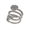 Bague 53 Bague contrarié en or blanc, émeraudes et diamants 58 Facettes G3952