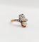 Bague 52.5 Bague toi et moi antique en or rose 18k, diamant et perle 58 Facettes A07225